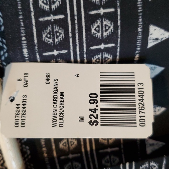 💚5/$25 NWT FV21 Boho Open Front Woven Cardigan Fringe Duster Kimono Size Medium - Picture 6 of 6